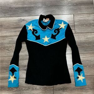 Custom Western Showmanship Horse Show Slinky Top sz Small